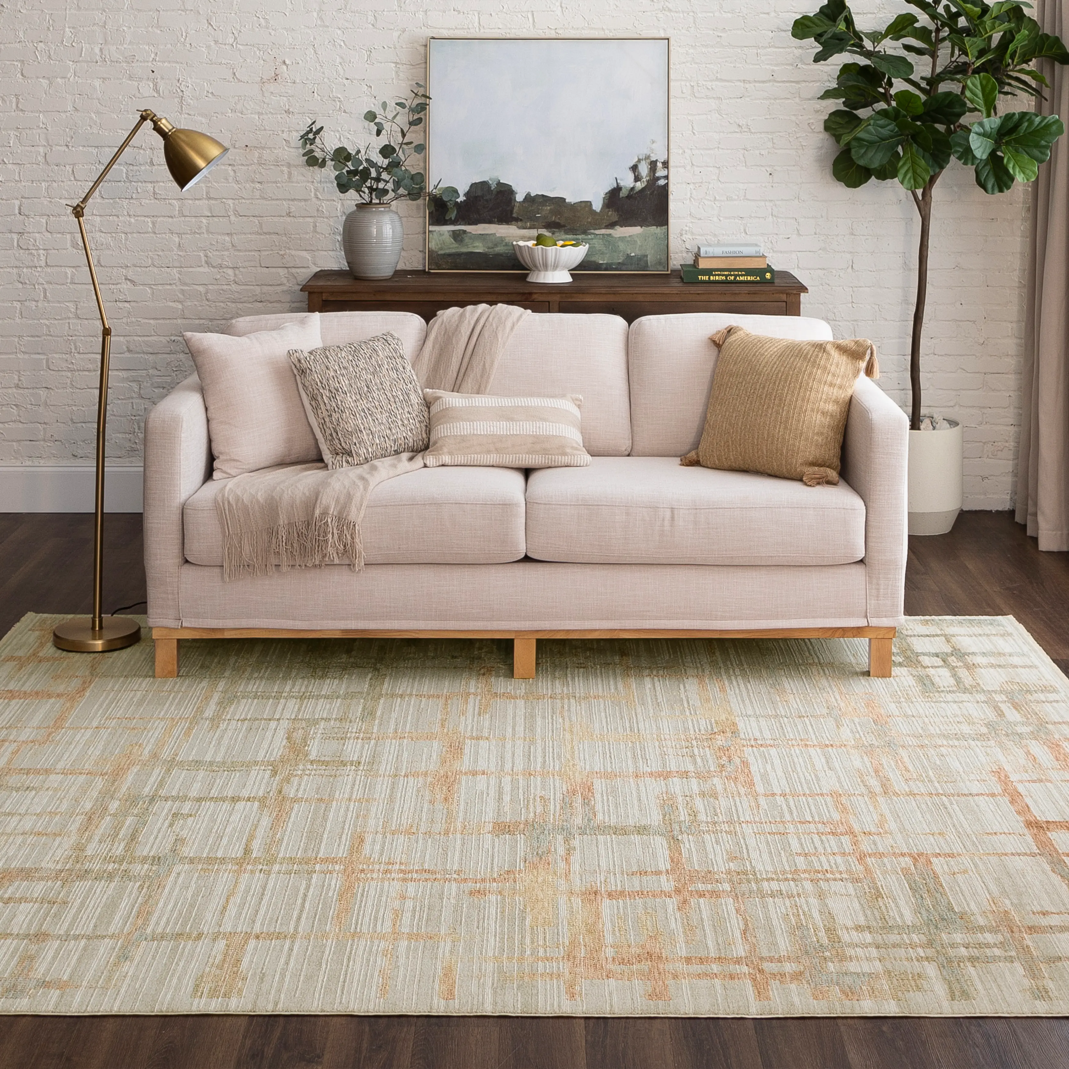 R1159-2245/5X7.6 Memento 5 x 8 Sentimental Beige Area Rug-2