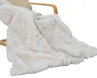 White and Gold Throw Blanket