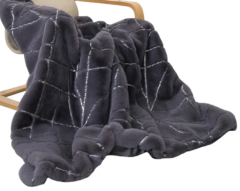 Gray and Silver Throw Blanket