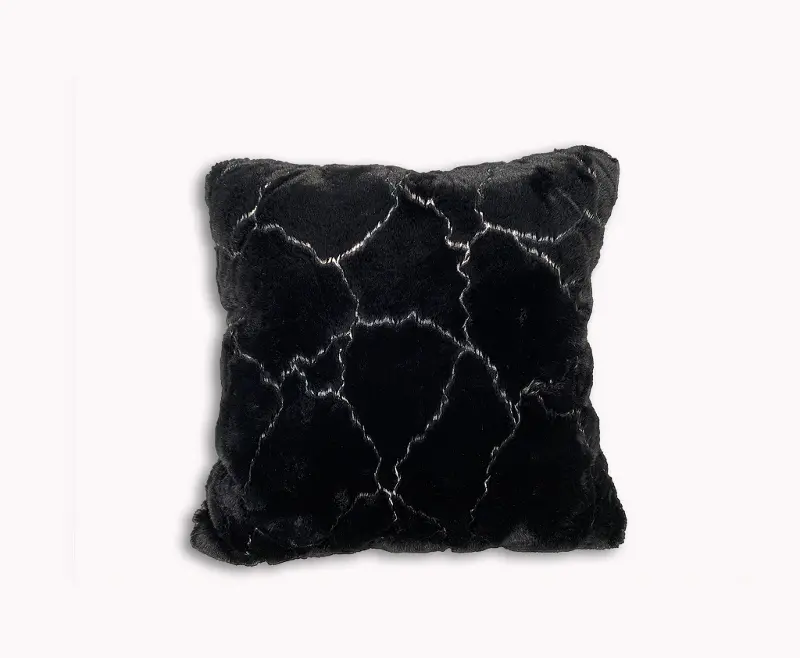 Marble Black and Silver Accent Pillow