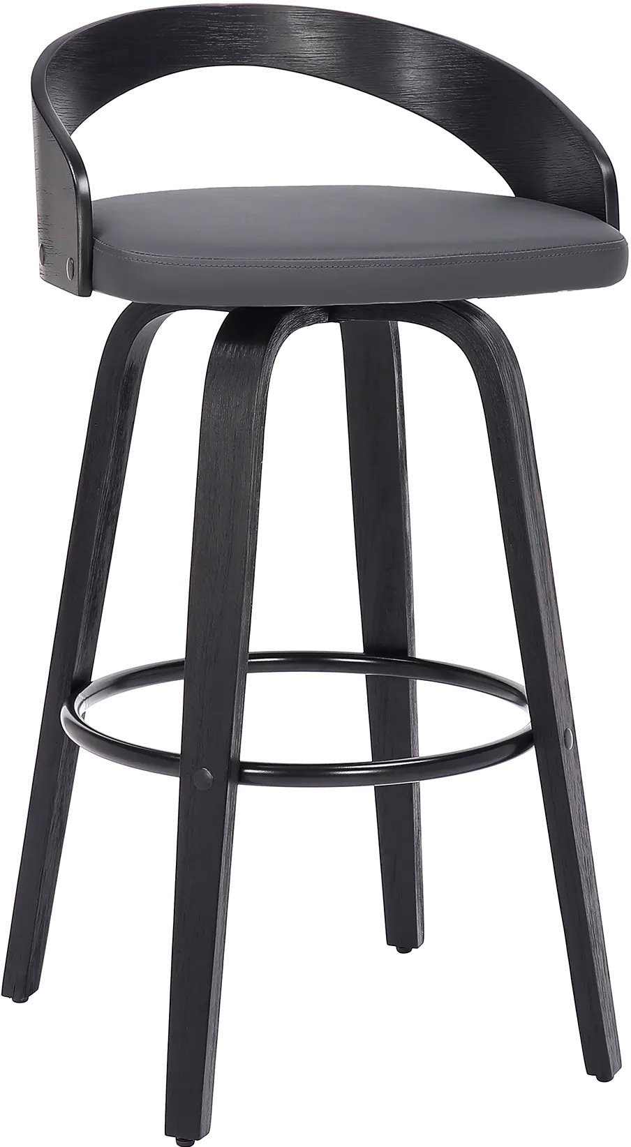 LCSOBAGRBL26 Sonia Gray and Black Swivel Counter Height Stool-1