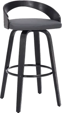 LCSOBAGRBL26 Sonia Gray and Black Swivel Counter Height Stool