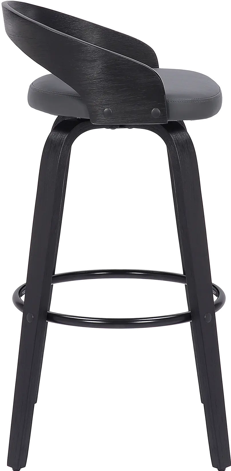 LCSOBAGRBL26 Sonia Gray and Black Swivel Counter Height Stool-4