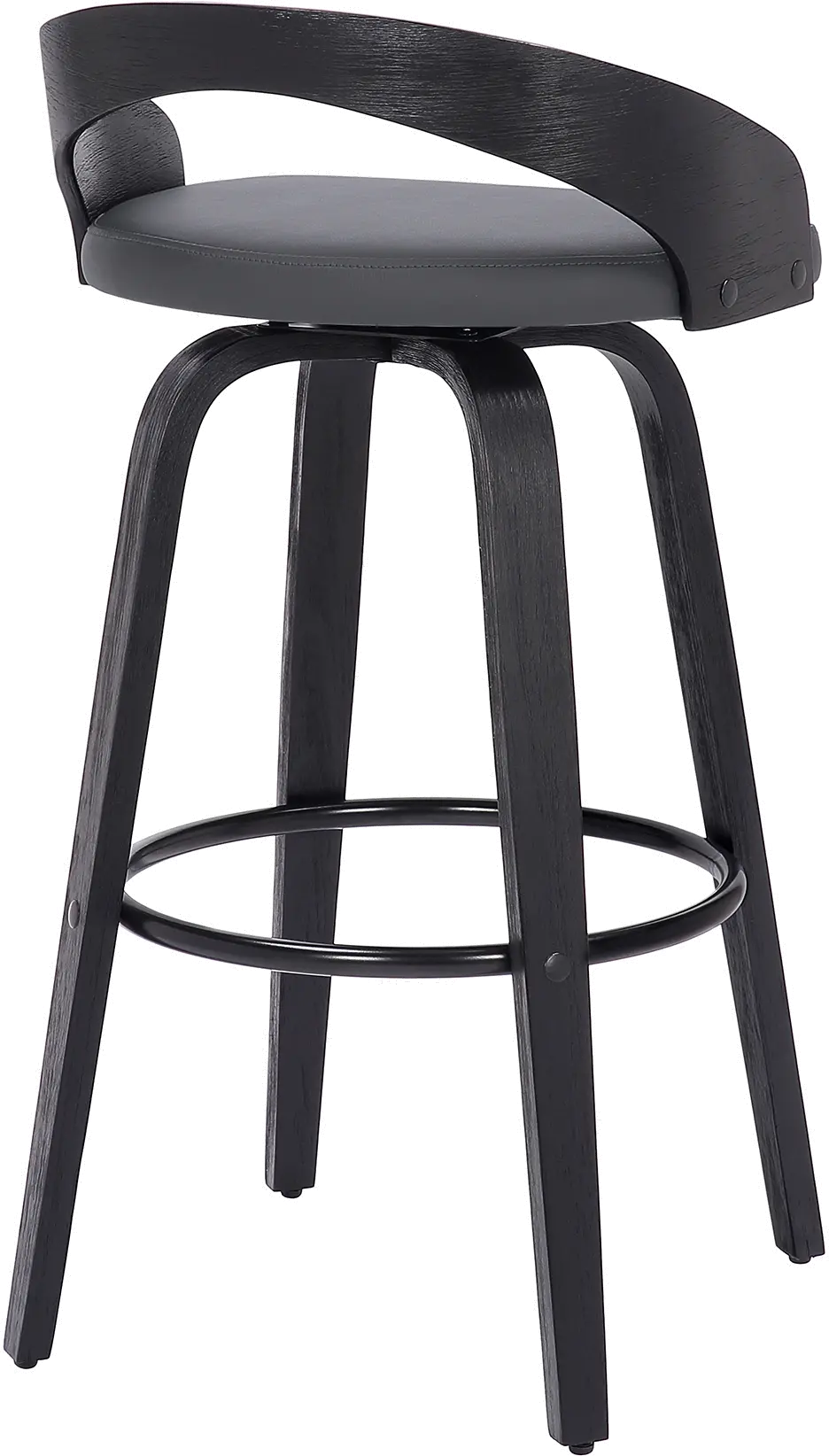 LCSOBAGRBL26 Sonia Gray and Black Swivel Counter Height Stool-5