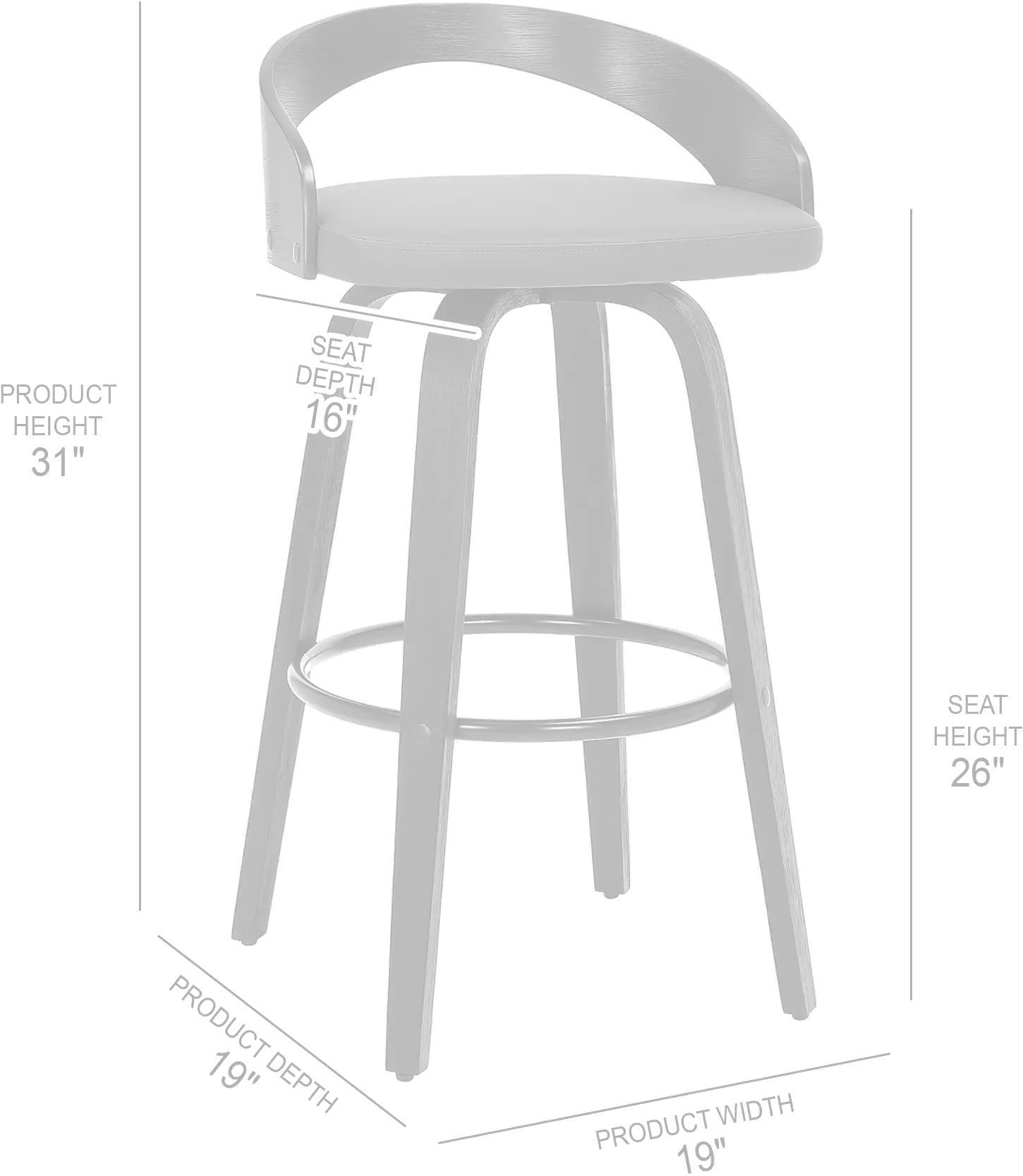 LCSOBAGRBL26 Sonia Gray and Black Swivel Counter Height Stool-6