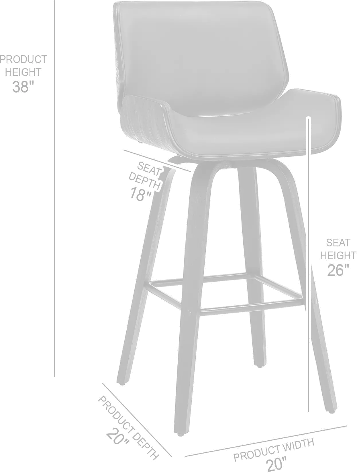 LCTYBAGRBL26 Tyler Gray and Black Swivel Counter Height Stool-6