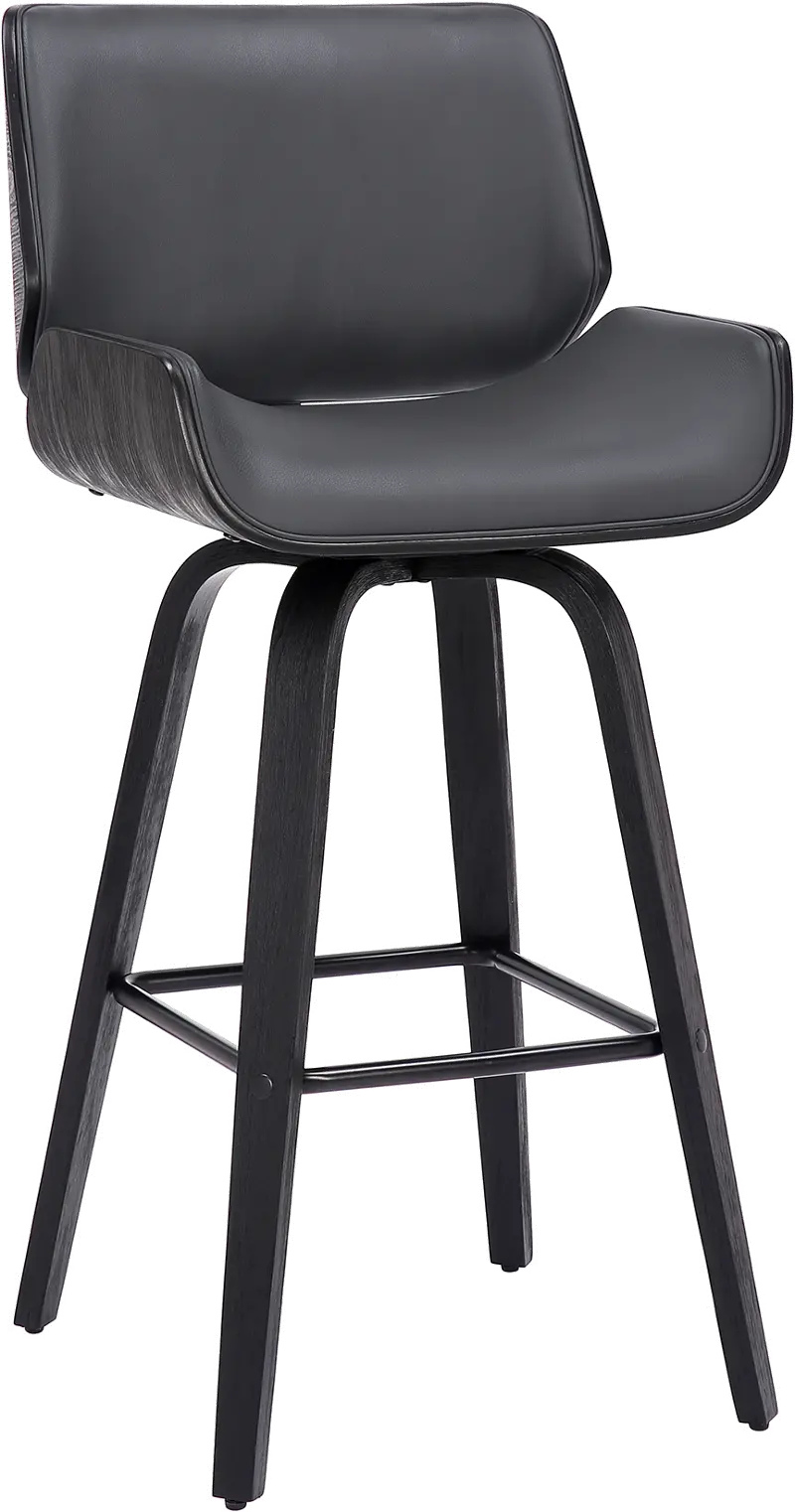 Tyler Gray and Black Swivel Bar Stool