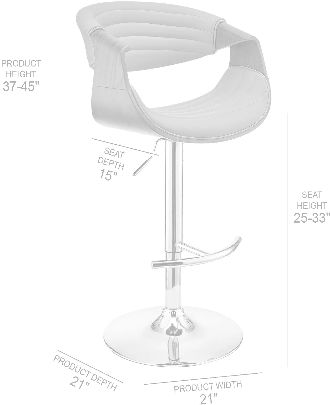 LCGNBAWAGR Gionni Gray and Walnut Adjustable Height Stool-6