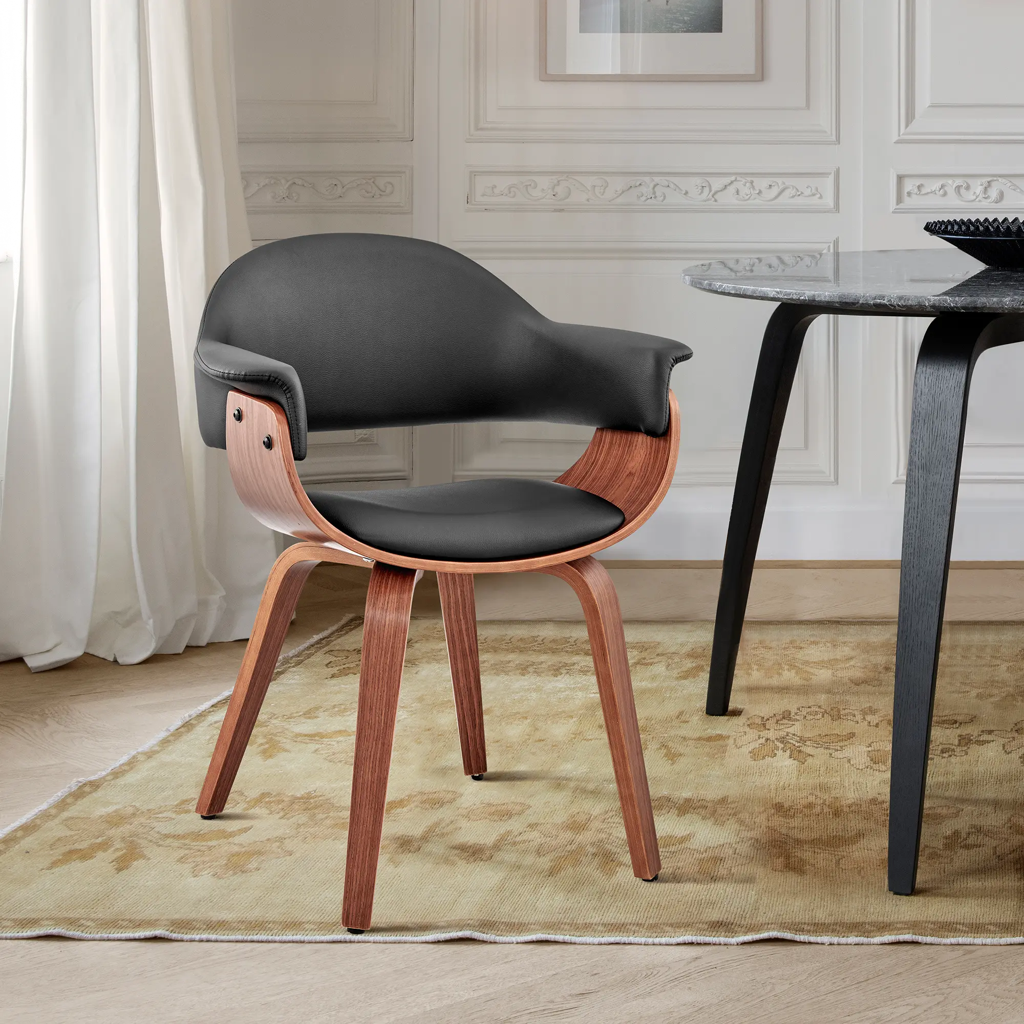 LCADCHWABL Adalyn Black and Walnut Dining Room Chair-2