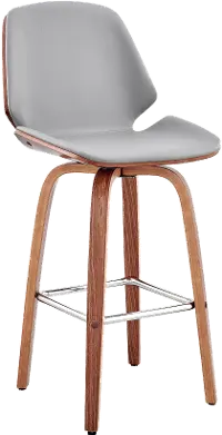 LCAABAWAGR26 Arabela Gray and Walnut Swivel Counter Height Stool