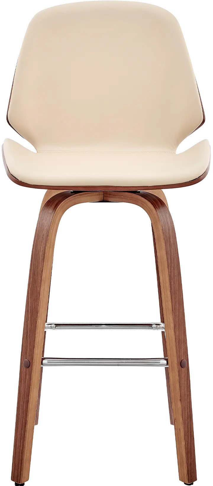 LCAABAWACR26 Arabela Cream and Walnut Swivel Counter Height Stool-3
