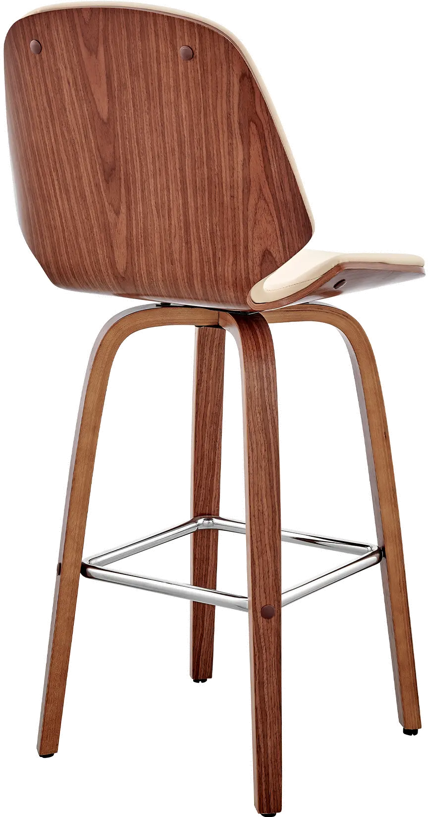 LCAABAWACR26 Arabela Cream and Walnut Swivel Counter Height Stool-5
