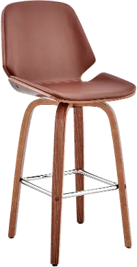 LCAABAWABR26 Arabela Brown and Walnut Swivel Counter Height Stool