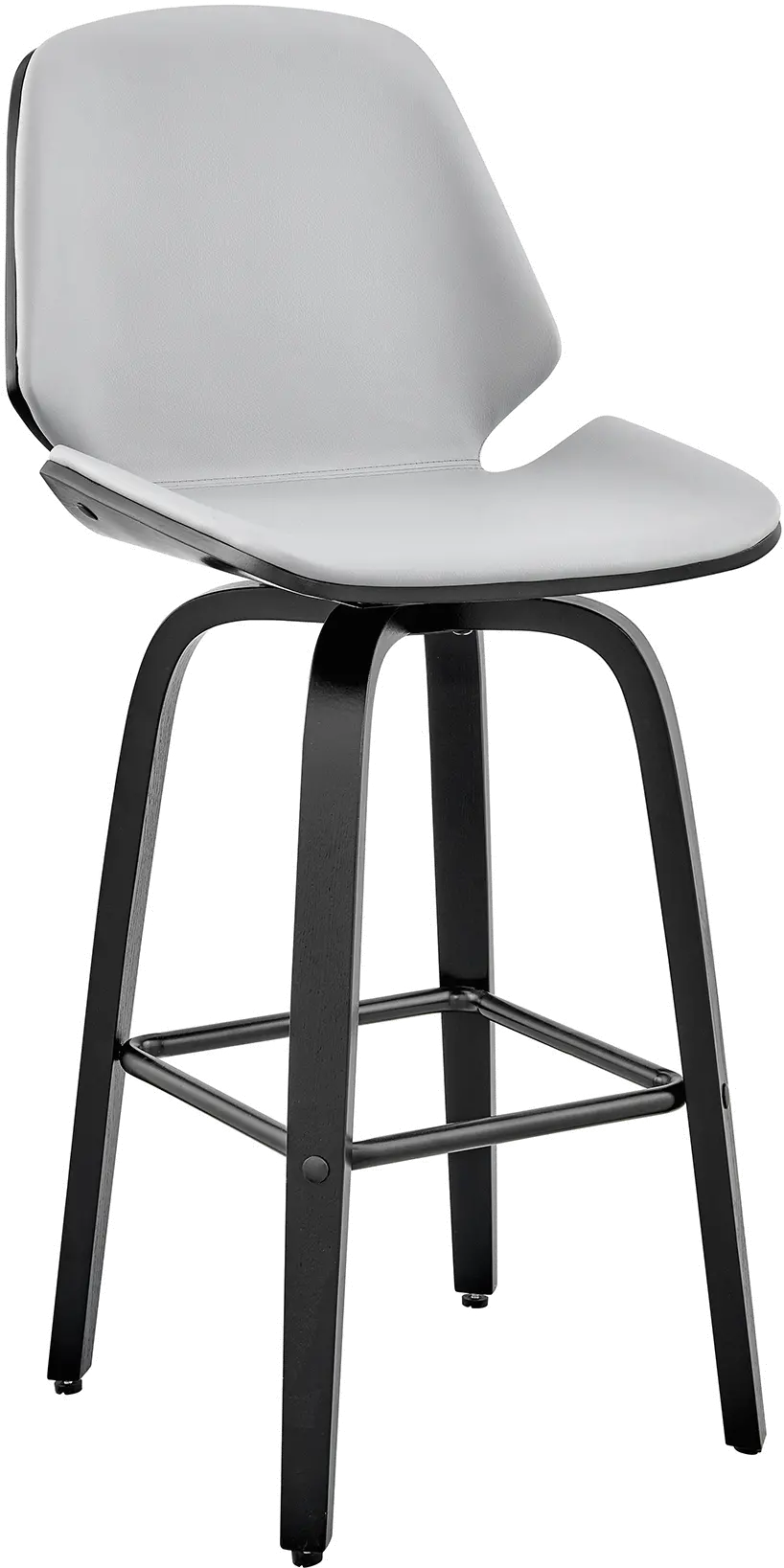 LCAABABLGR26 Arabela Gray and Black Swivel Counter Height Stool-1