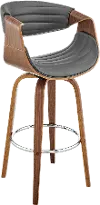 LCAYBAWAGR30 Arya Gray and Walnut Swivel Bar Stool