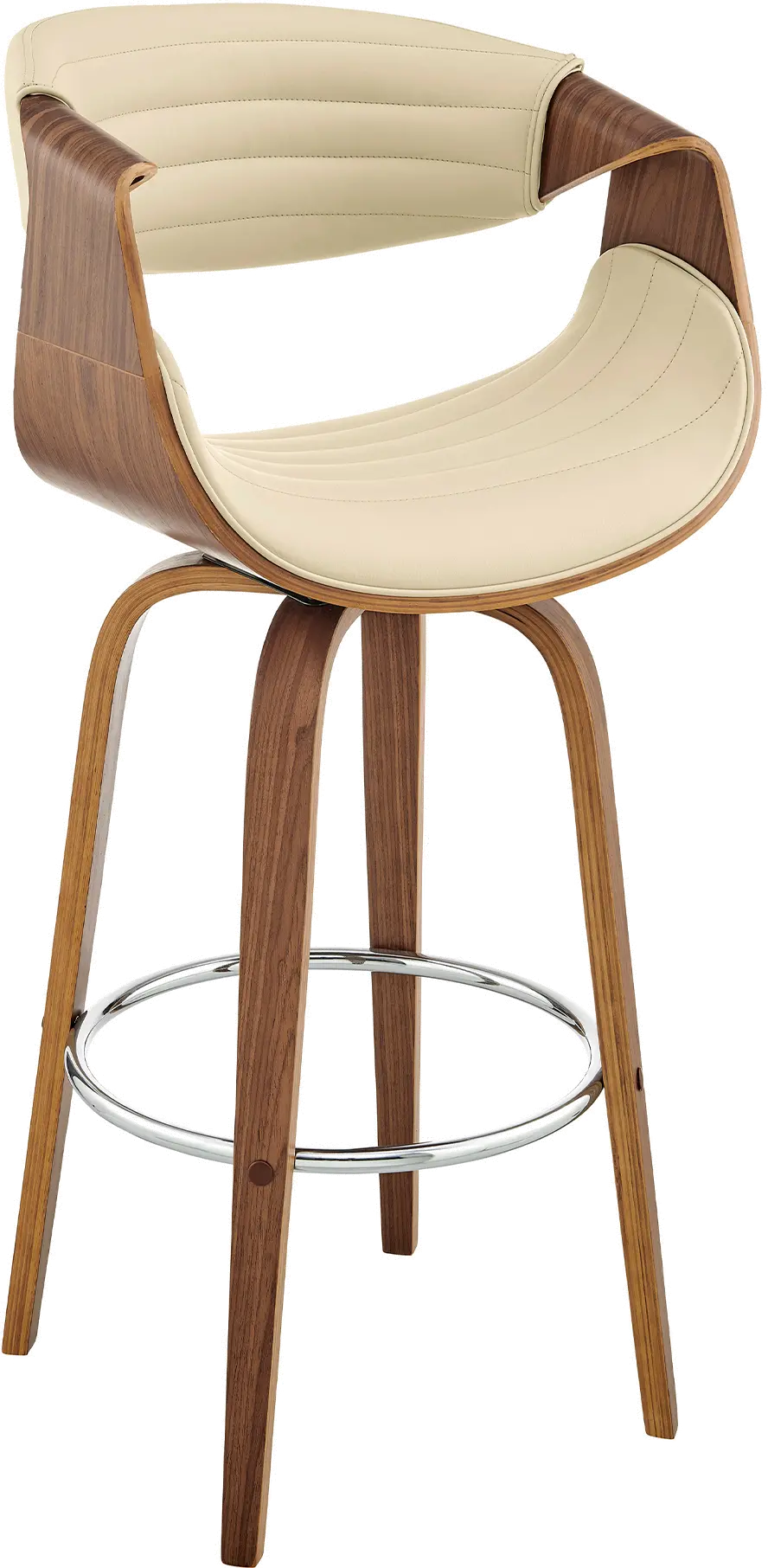 LCAYBAWACR30 Arya Cream and Walnut Swivel Bar Stool-1