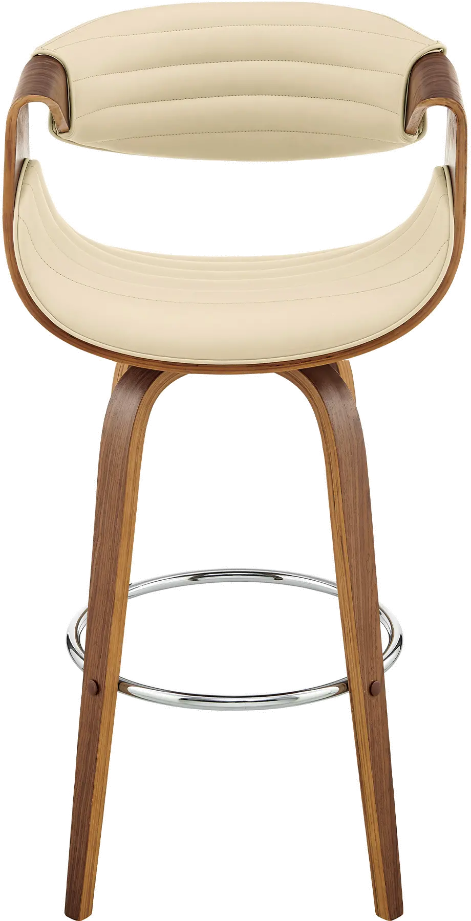 LCAYBAWACR30 Arya Cream and Walnut Swivel Bar Stool-3