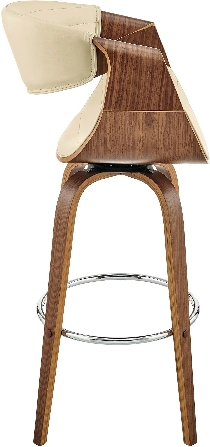 LCAYBAWACR30 Arya Cream and Walnut Swivel Bar Stool-4