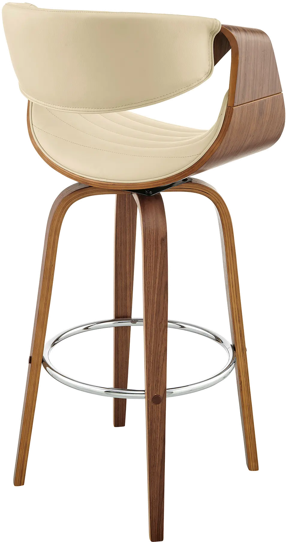 LCAYBAWACR30 Arya Cream and Walnut Swivel Bar Stool-5