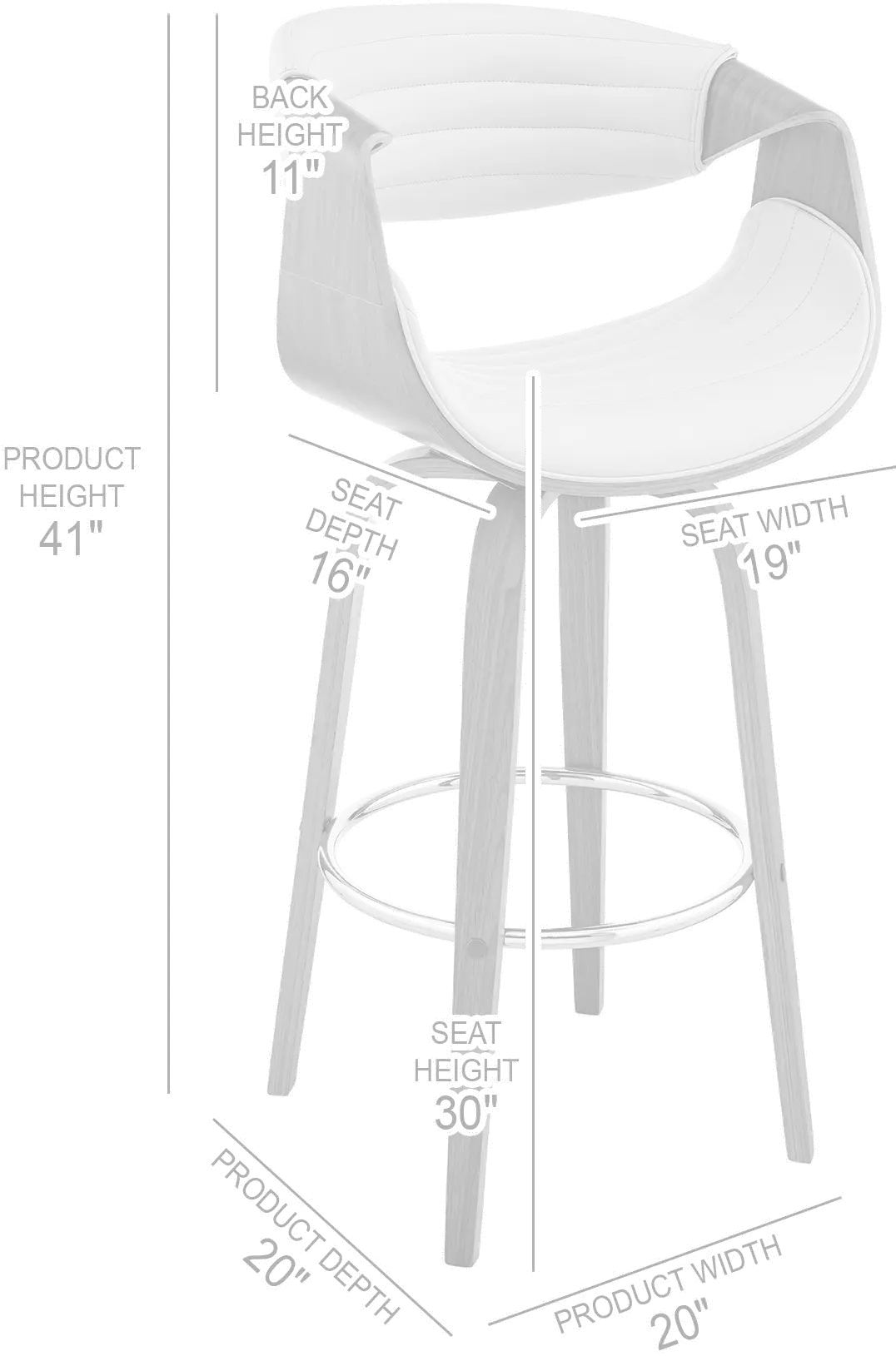 LCAYBAWACR30 Arya Cream and Walnut Swivel Bar Stool-6