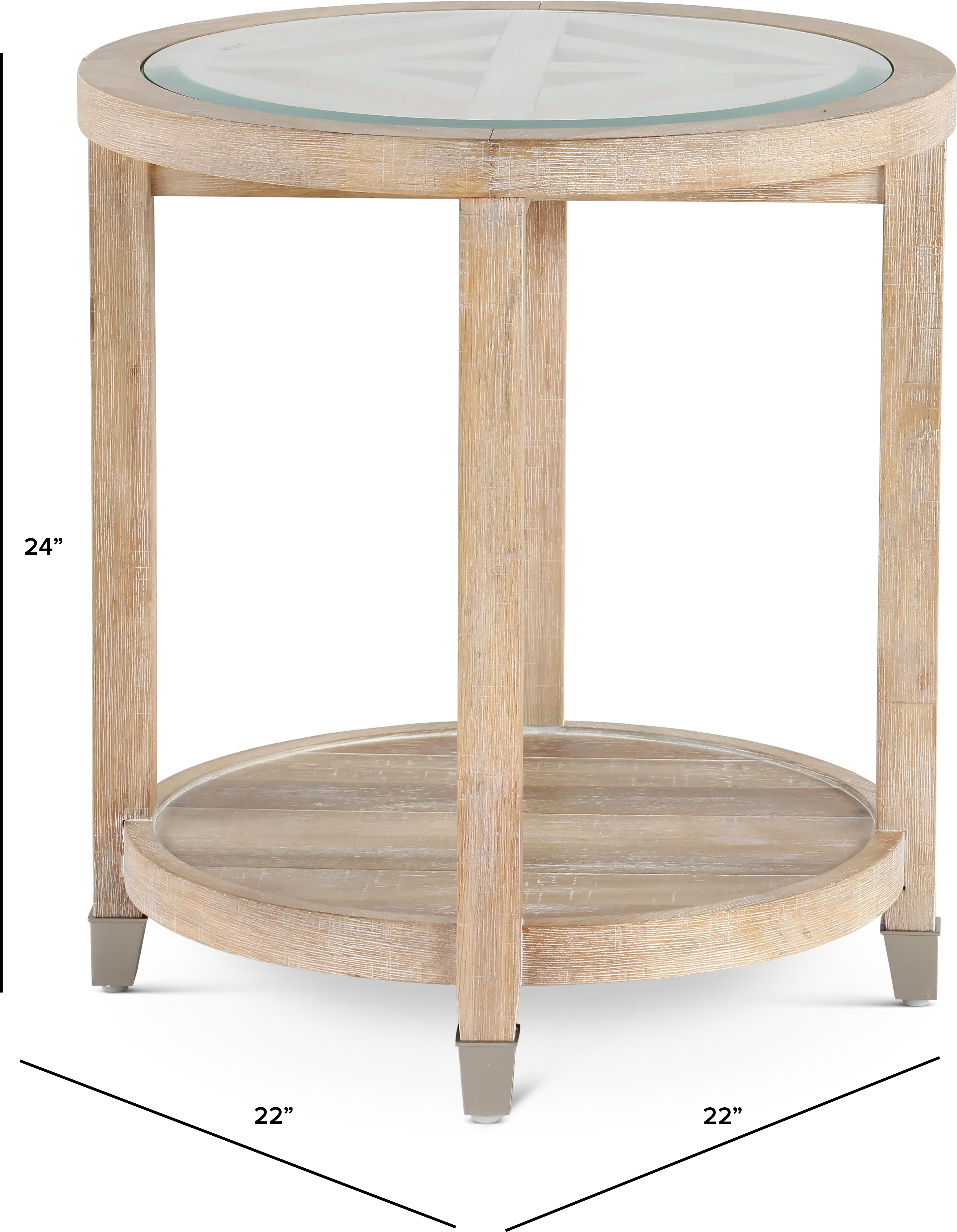 Morgan  Acacia Natural Glass Top End Table-4