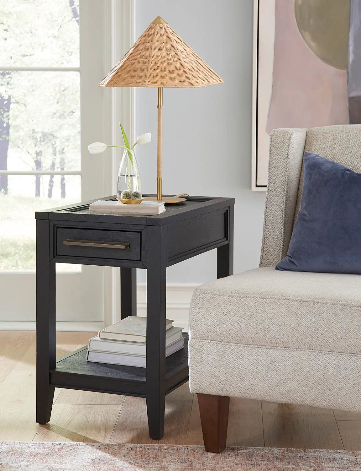 Callahan Black Chairside Table-6