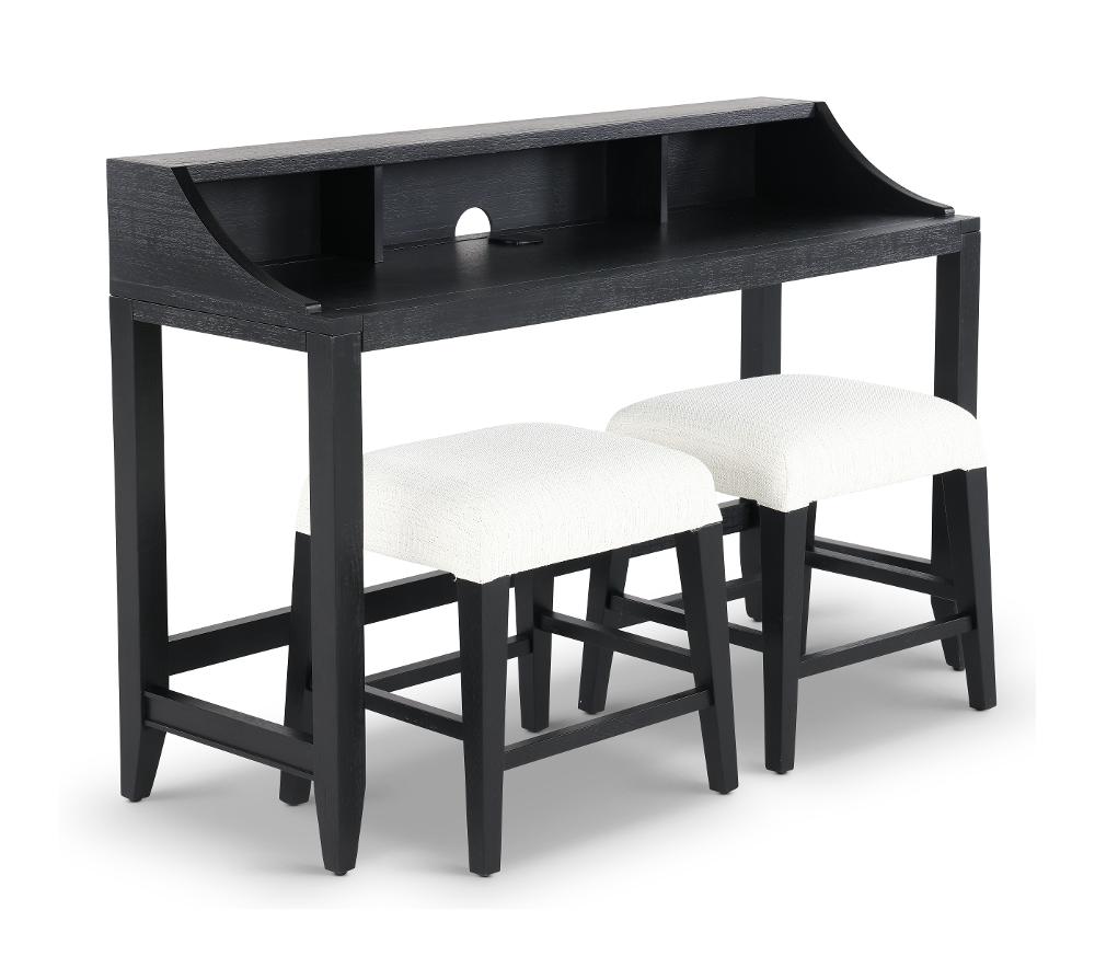 Callahan Domino Black Sofa Table and Stool Set