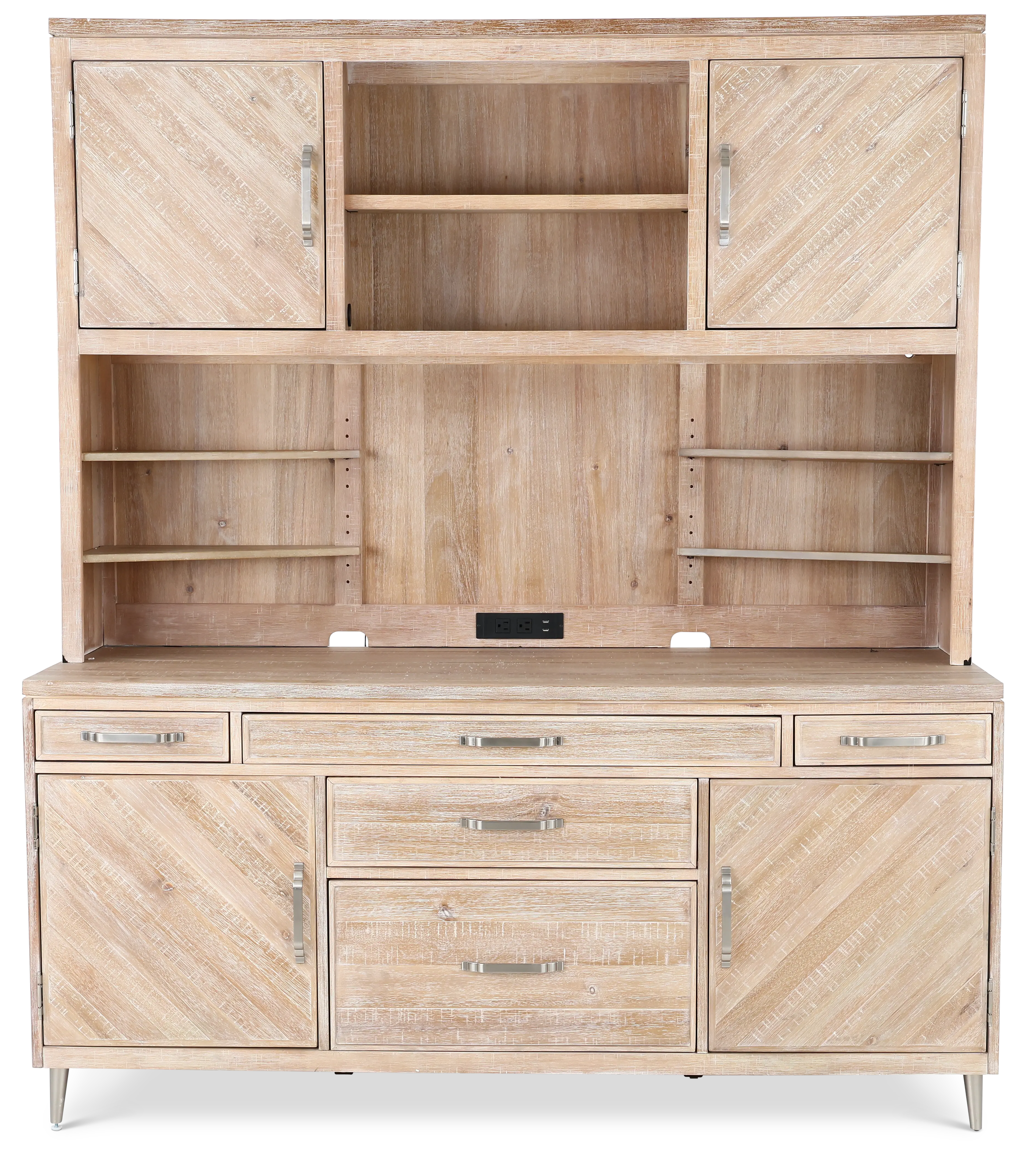 Morgan Light Brown Credenza Hutch-1