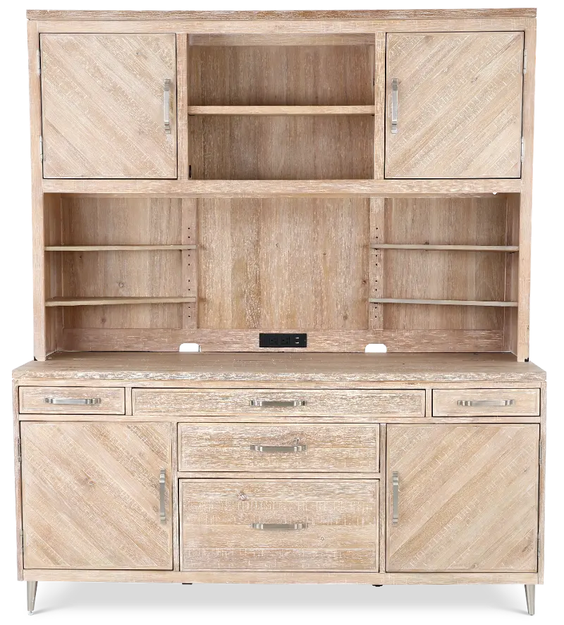 Morgan Light Brown Credenza Hutch
