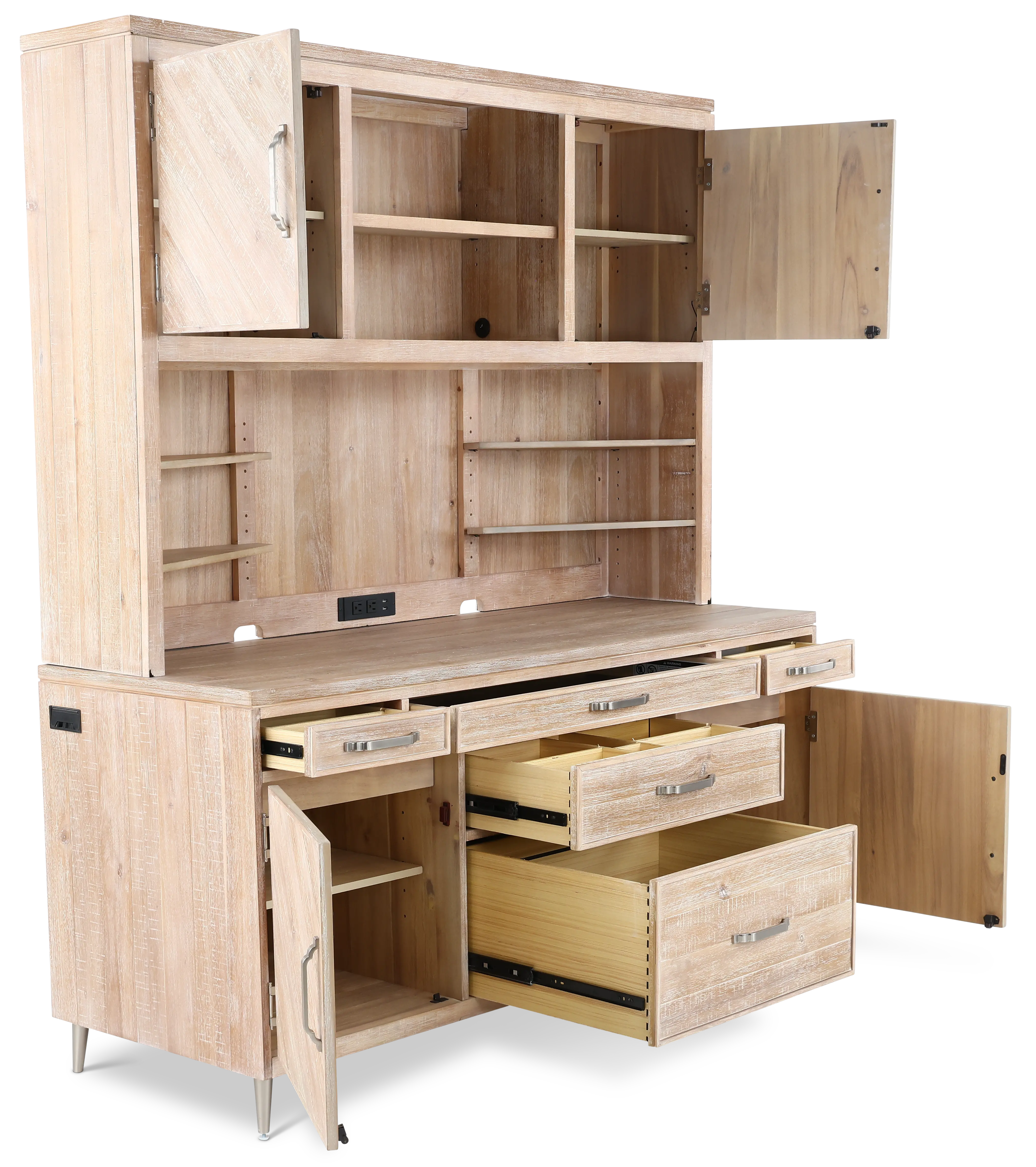 Morgan Light Brown Credenza Hutch-5