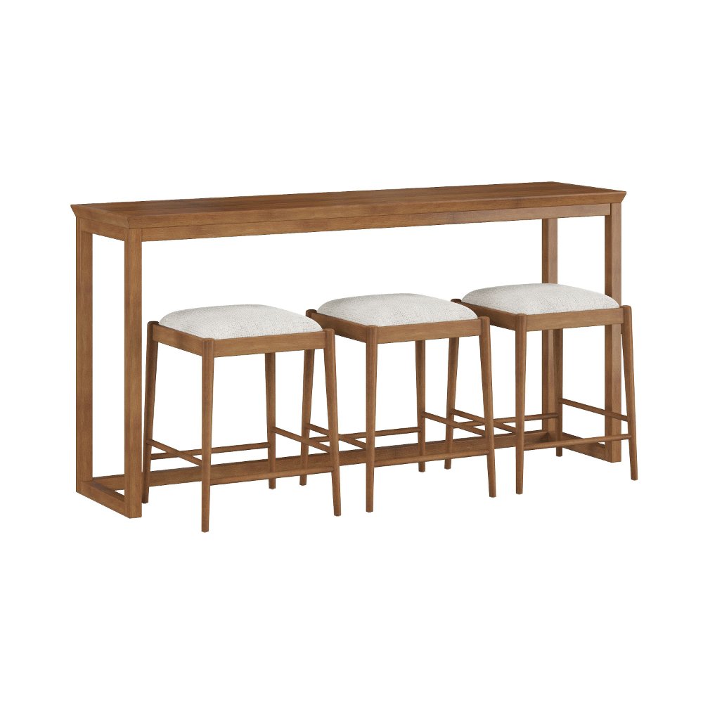 Margo Walnut Console and Stool Set