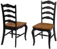 5519-802 French Countryside Black Dining Room Chair (Set of 2)