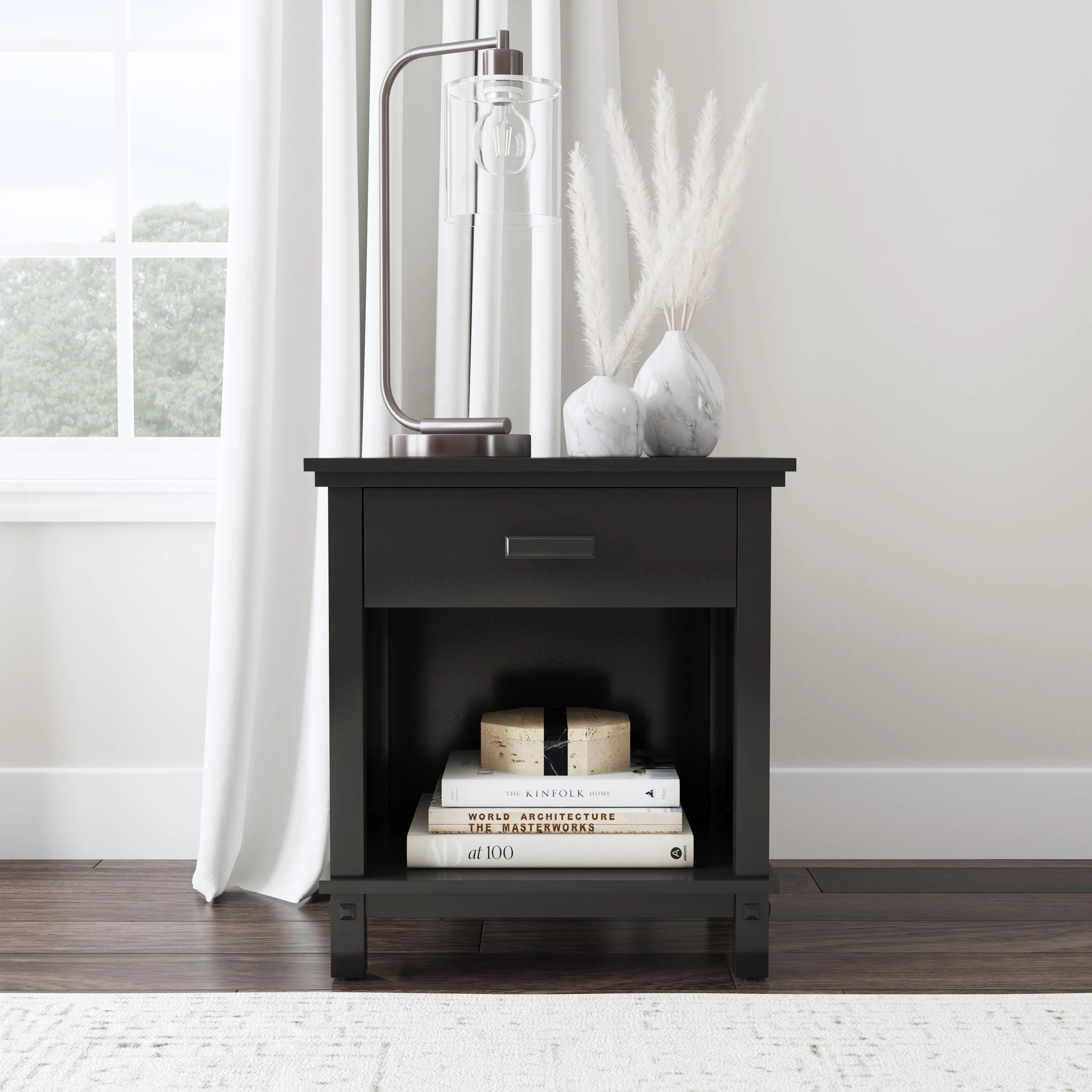 5911-42C Oak Park Black Nightstand-3