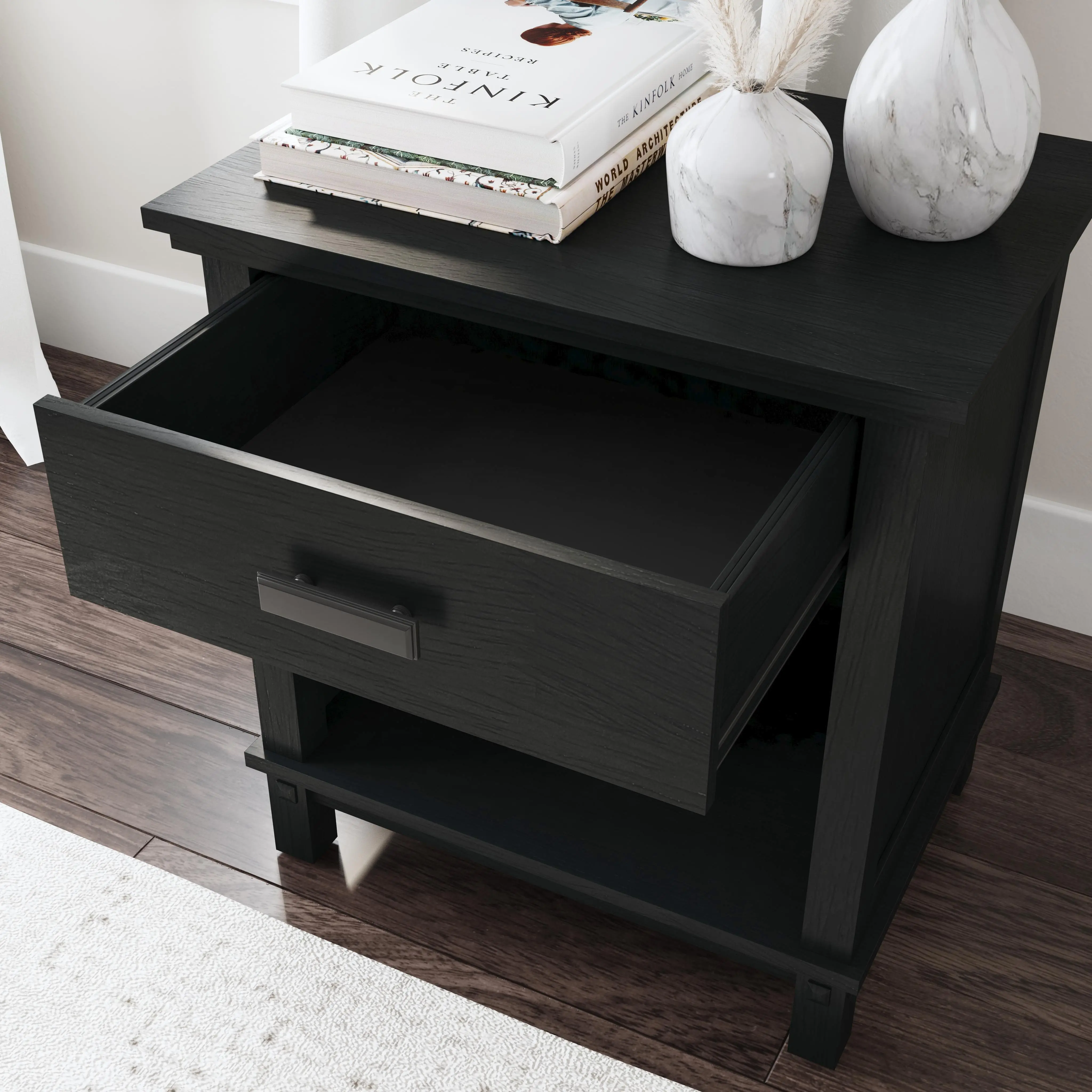 5911-42C Oak Park Black Nightstand-4