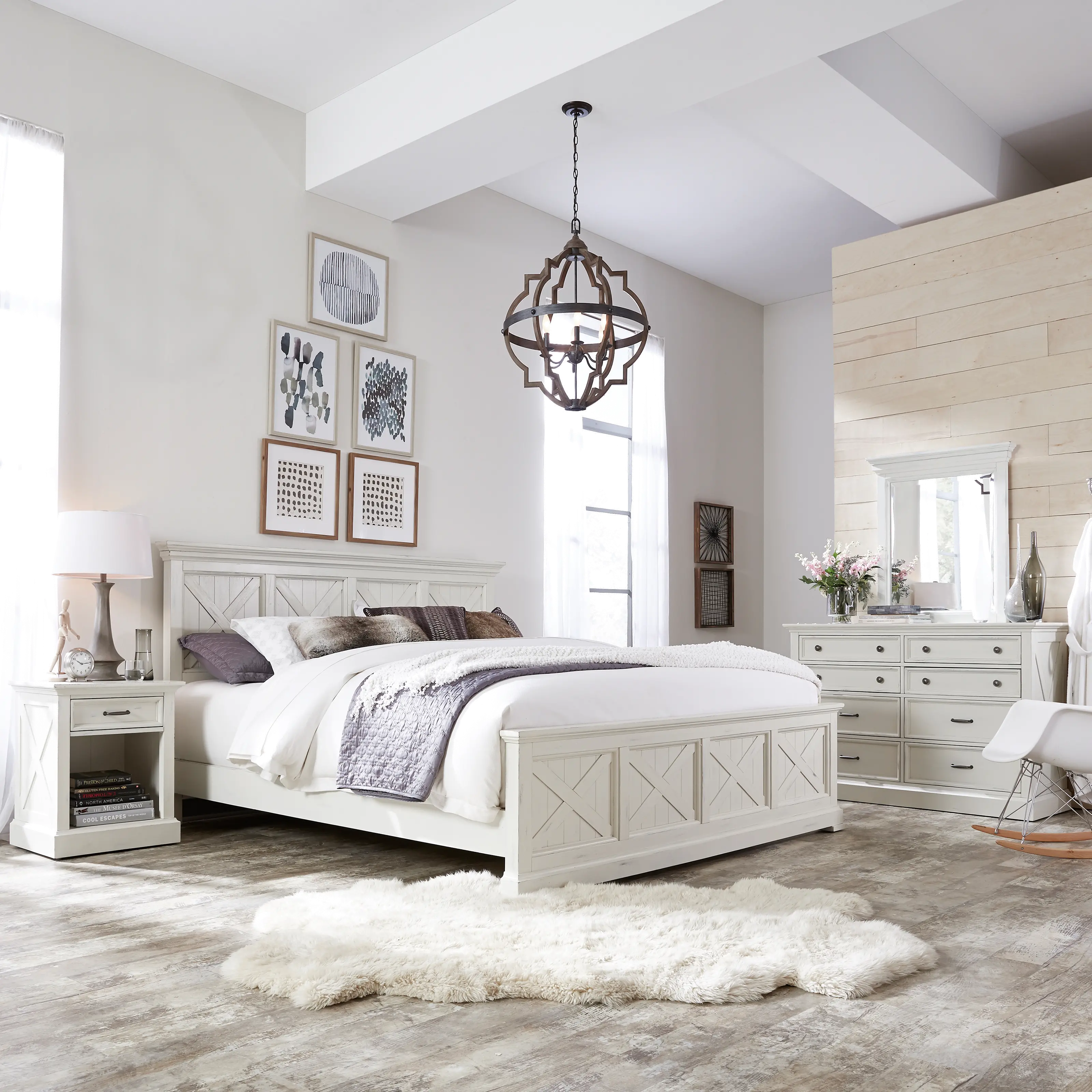 5523-600 Seaside Lodge Off-White King Bed-2