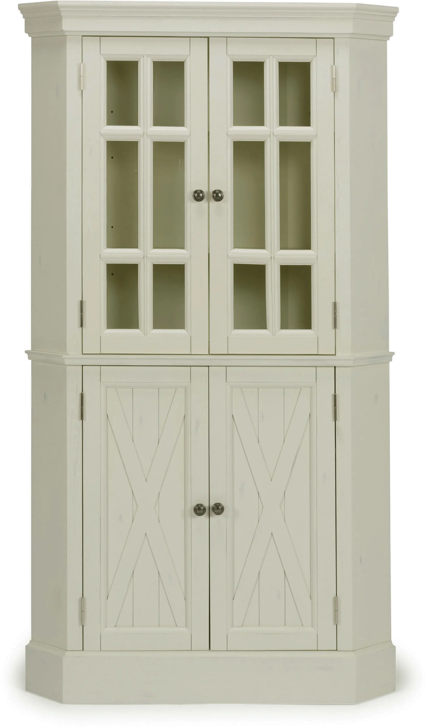 5523-68 Seaside Lodge Off-White Corner China Cabinet-1