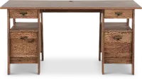 Trestle Vintage Oak Executive Office Desk