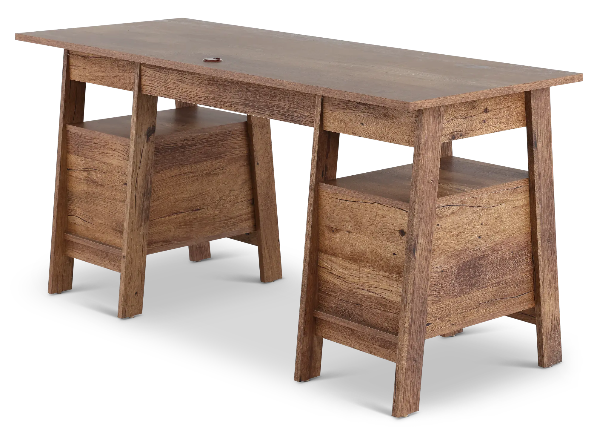 Trestle Vintage Oak Executive Office Desk | RC Willey