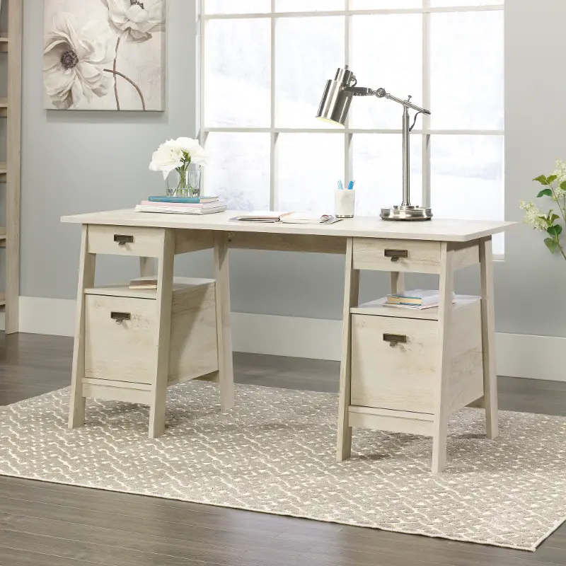 Trestle Chalked Chestnut Executive Office Desk