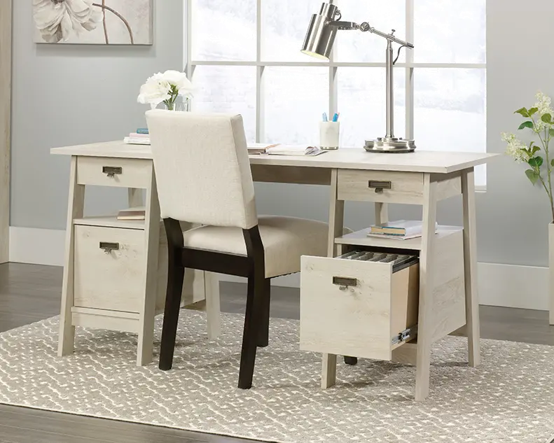 Trestle Chalked Chestnut Executive Office Desk-3