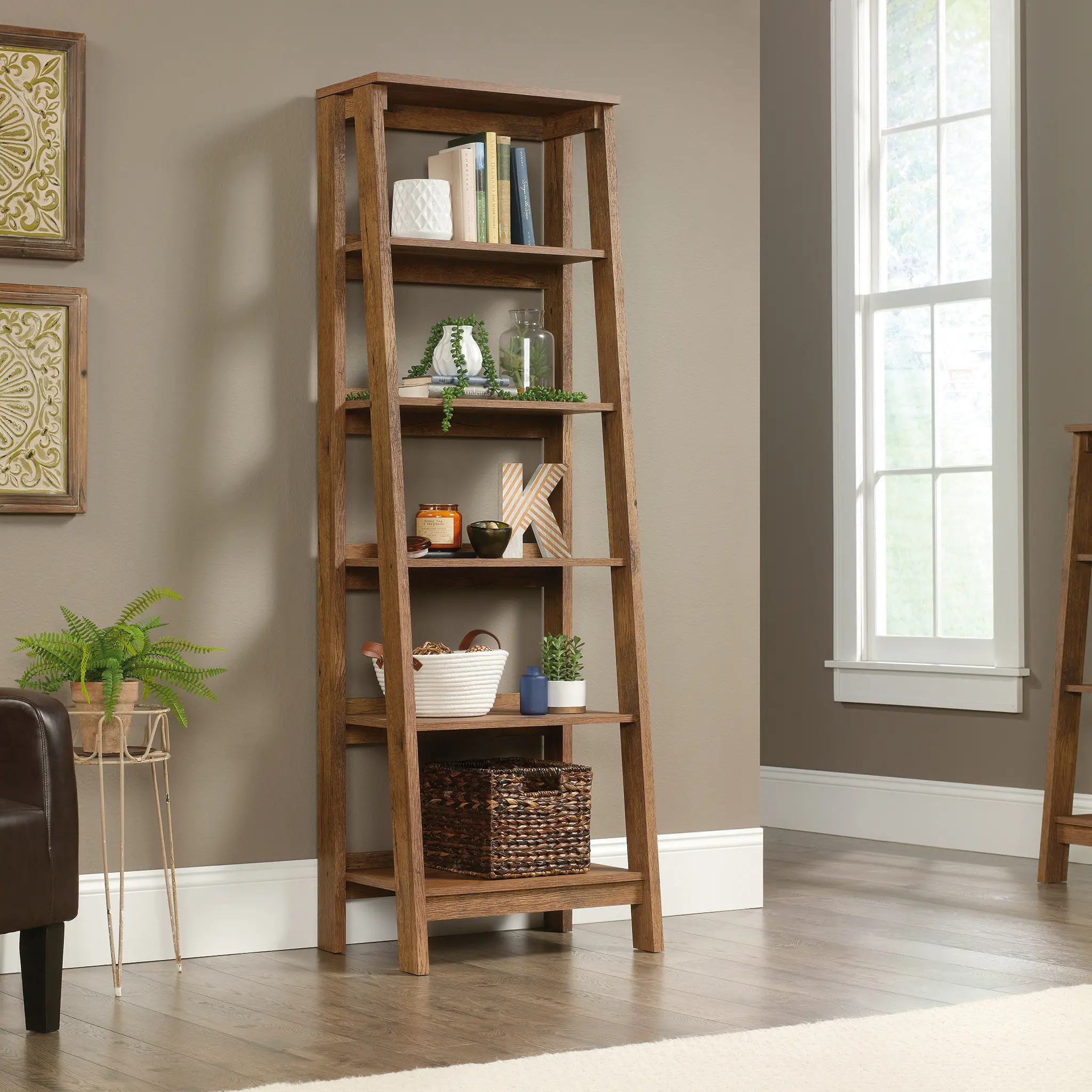 Trestle Brown Tiered Bookcase-2