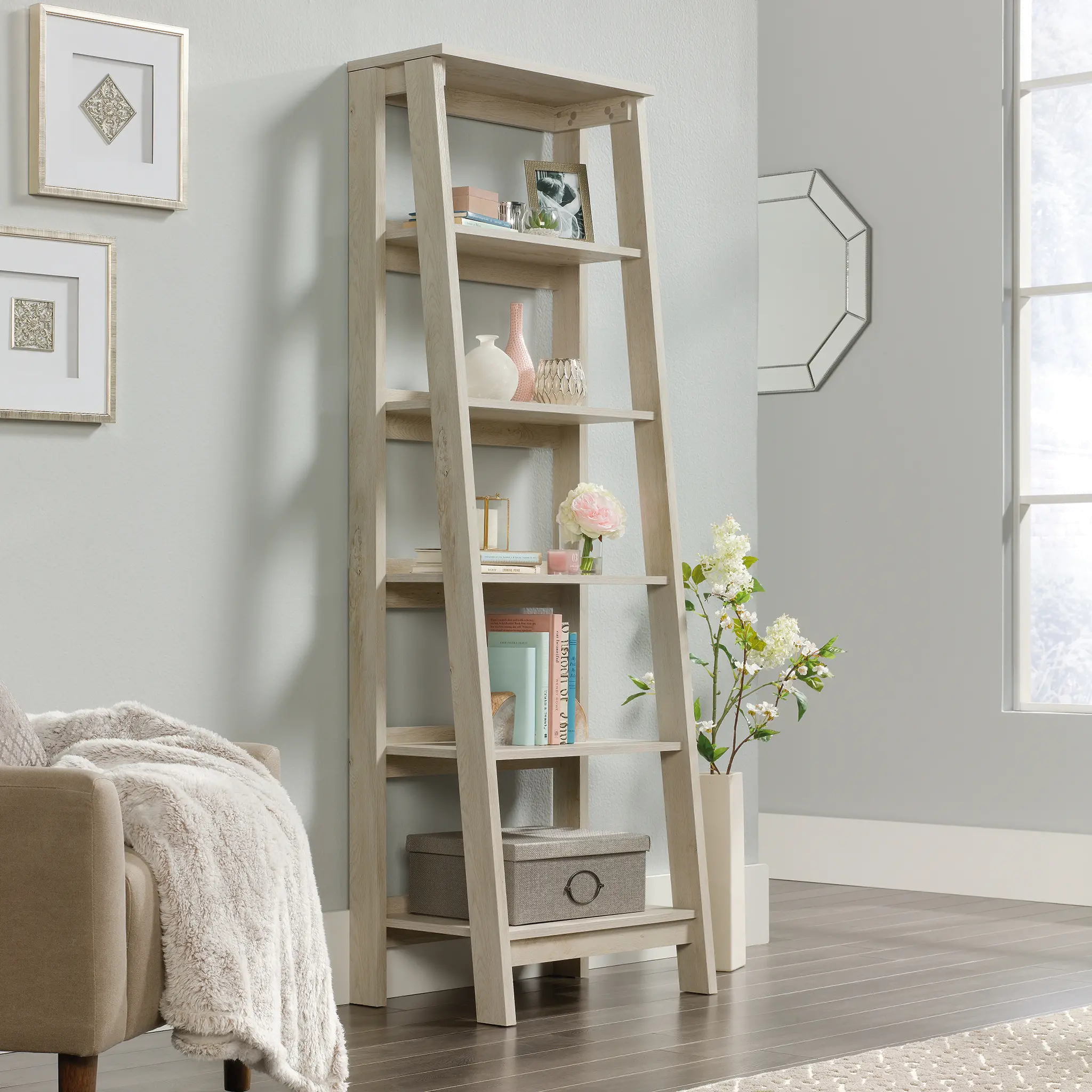 Trestle Natural Tiered Bookcase-2