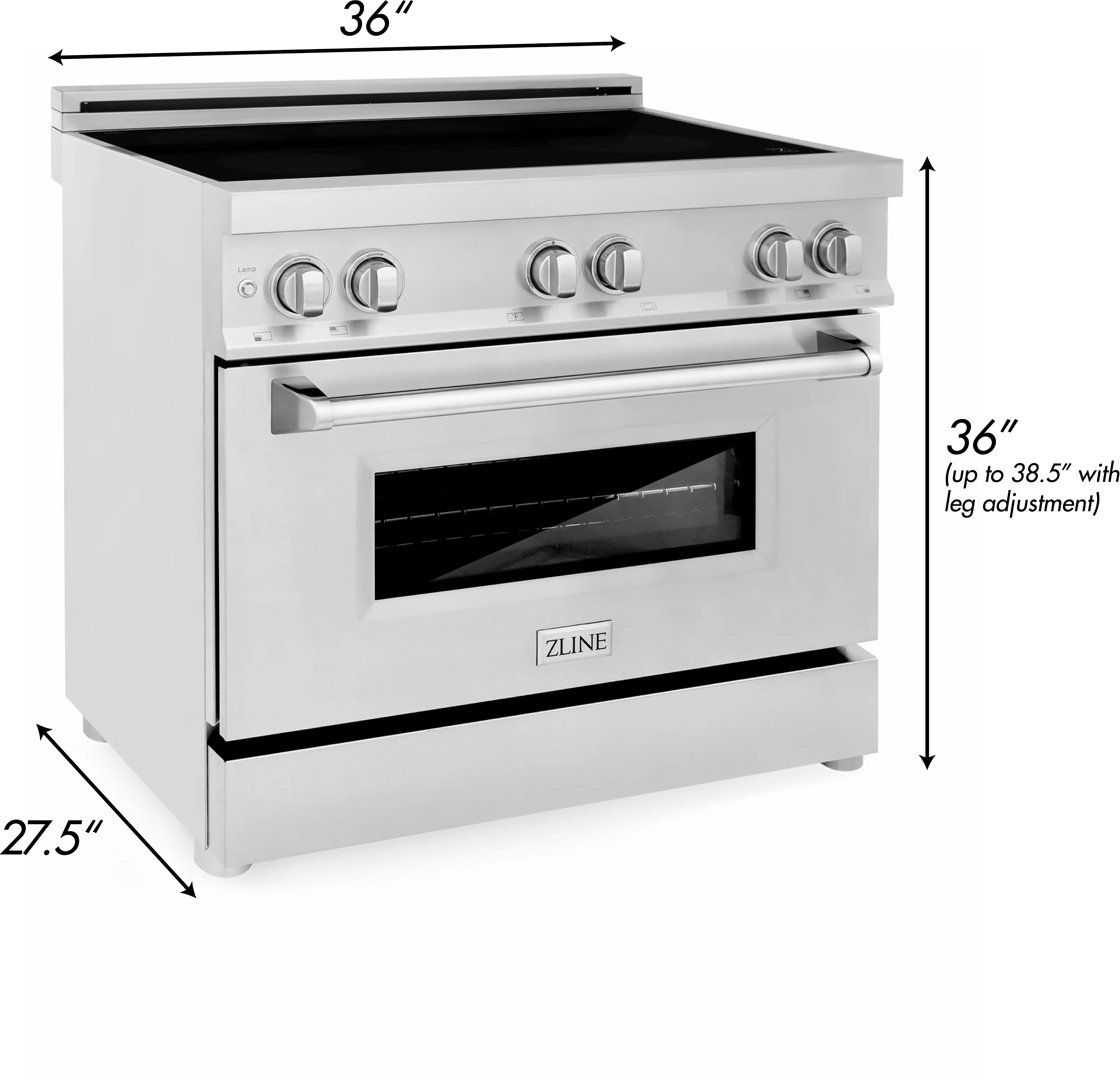 RAIND-36 ZLINE 4.6 cu ft Induction Range - Stainless Steel 36 Inch-9