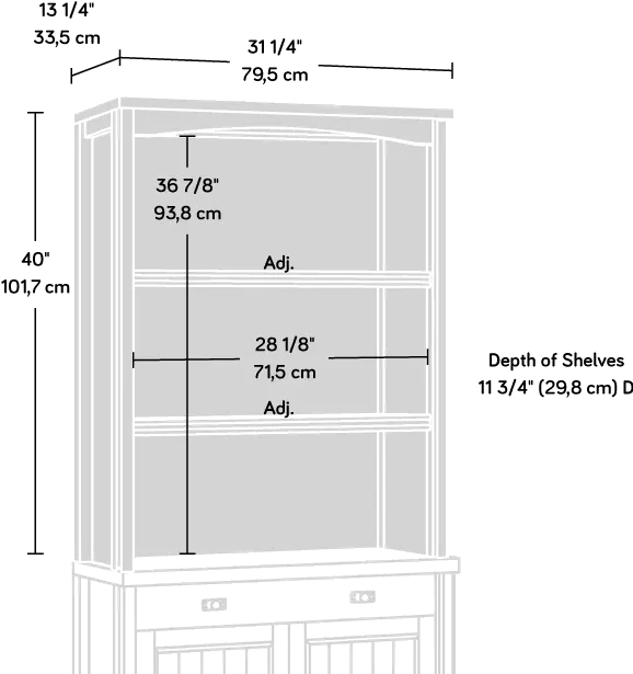 Costa Walnut Lateral File and Hutch-1
