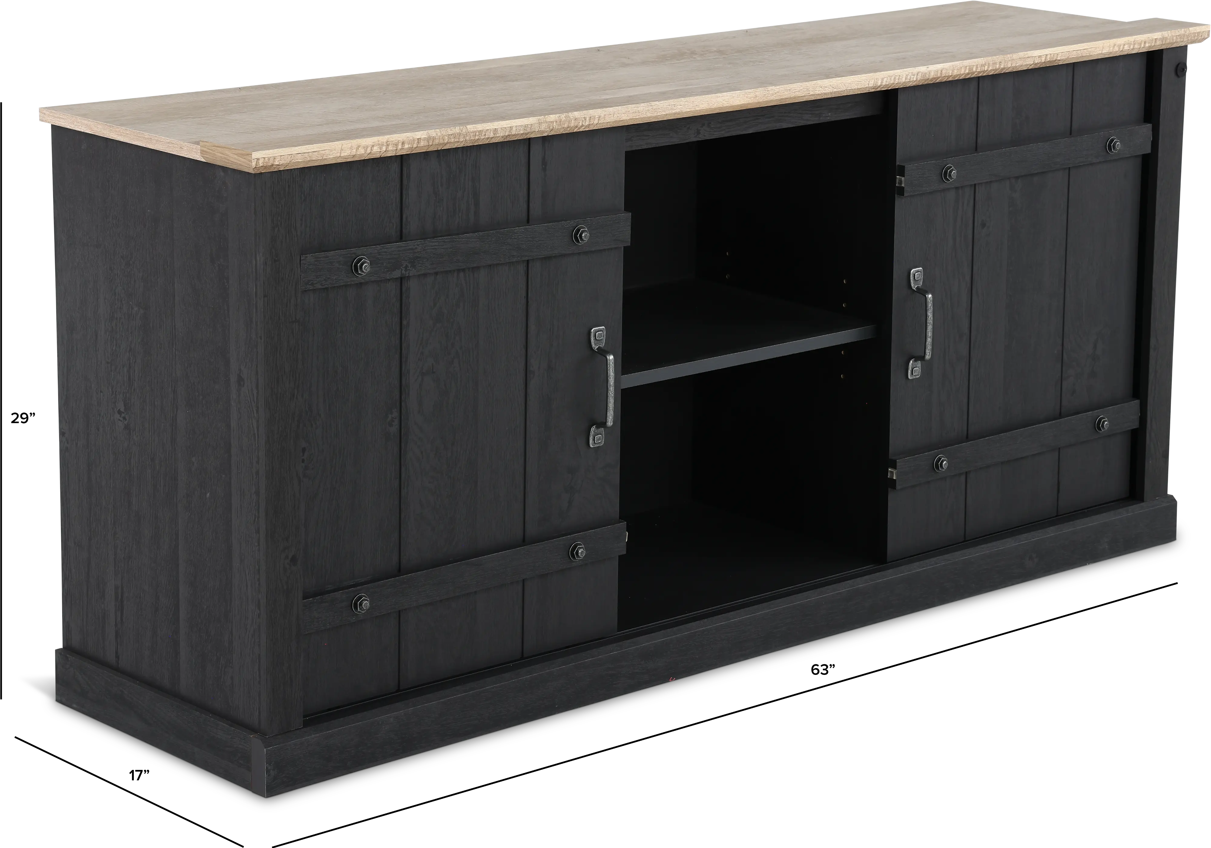 Farmhouse Black 62  TV Stand-3