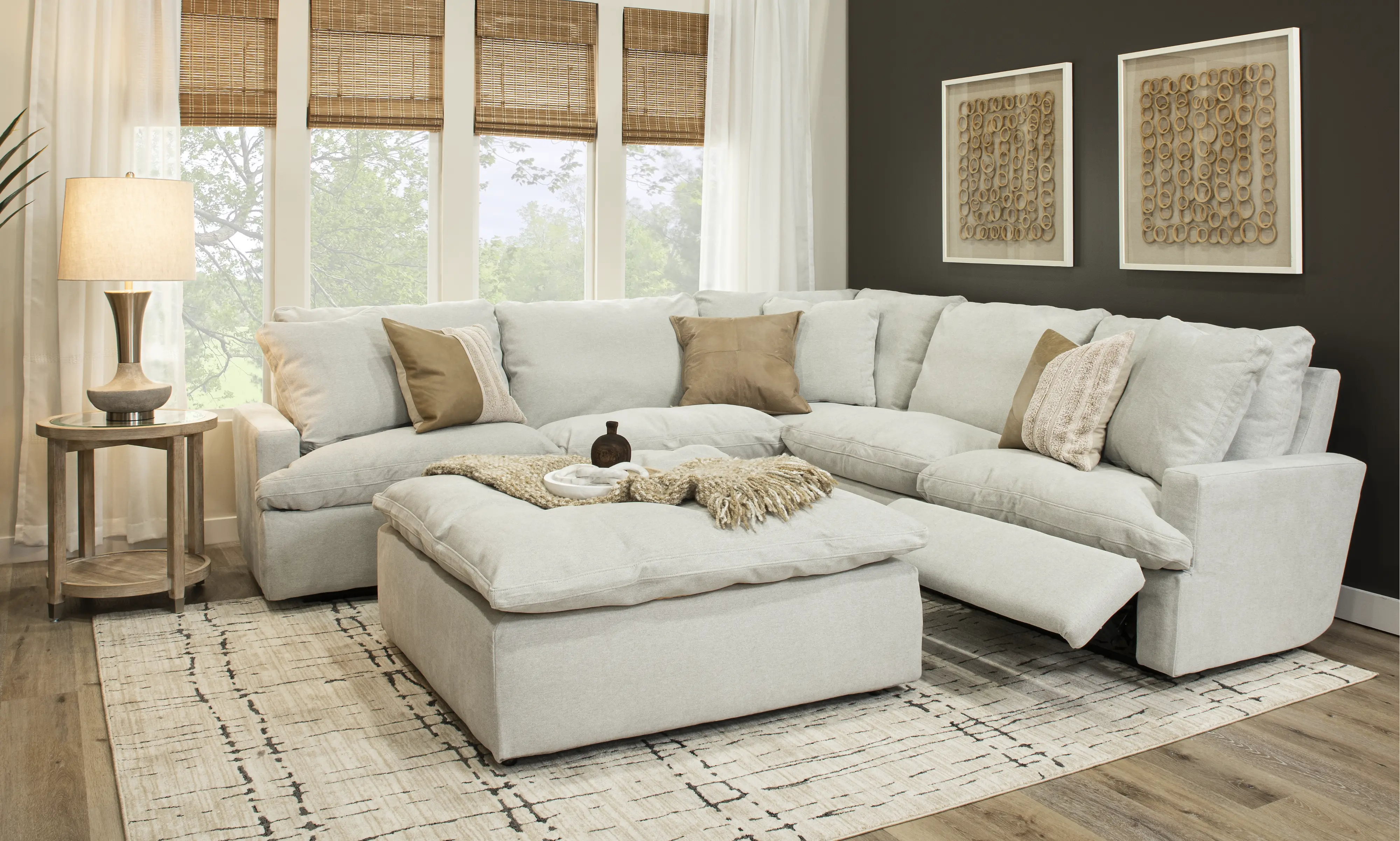 310/STRATUS/3PC Stratus Cement White 3-Piece Reclining Sectional-2