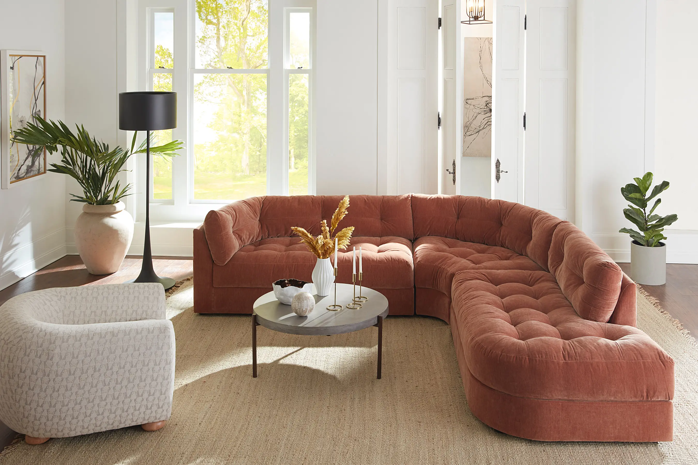 Juniper Ginger Orange 3-Piece Sectional-7