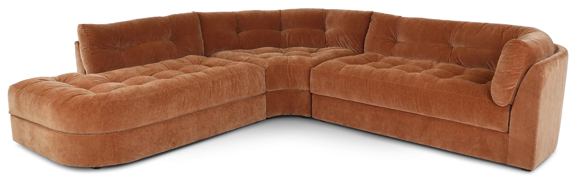 Juniper Ginger Orange 3 Piece Sectional | RC Willey