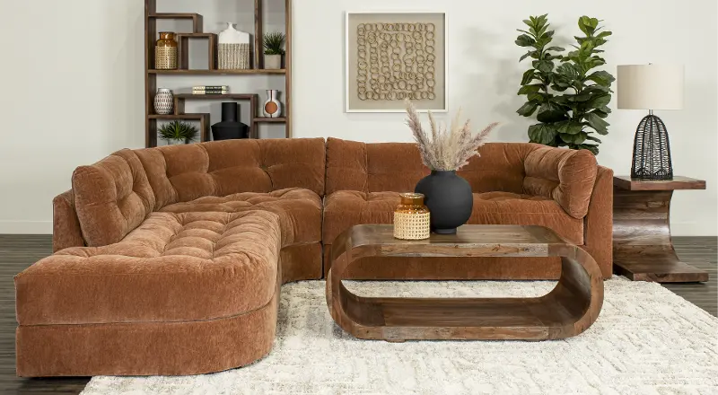 Juniper Ginger Orange 3 Piece Sectional | RC Willey