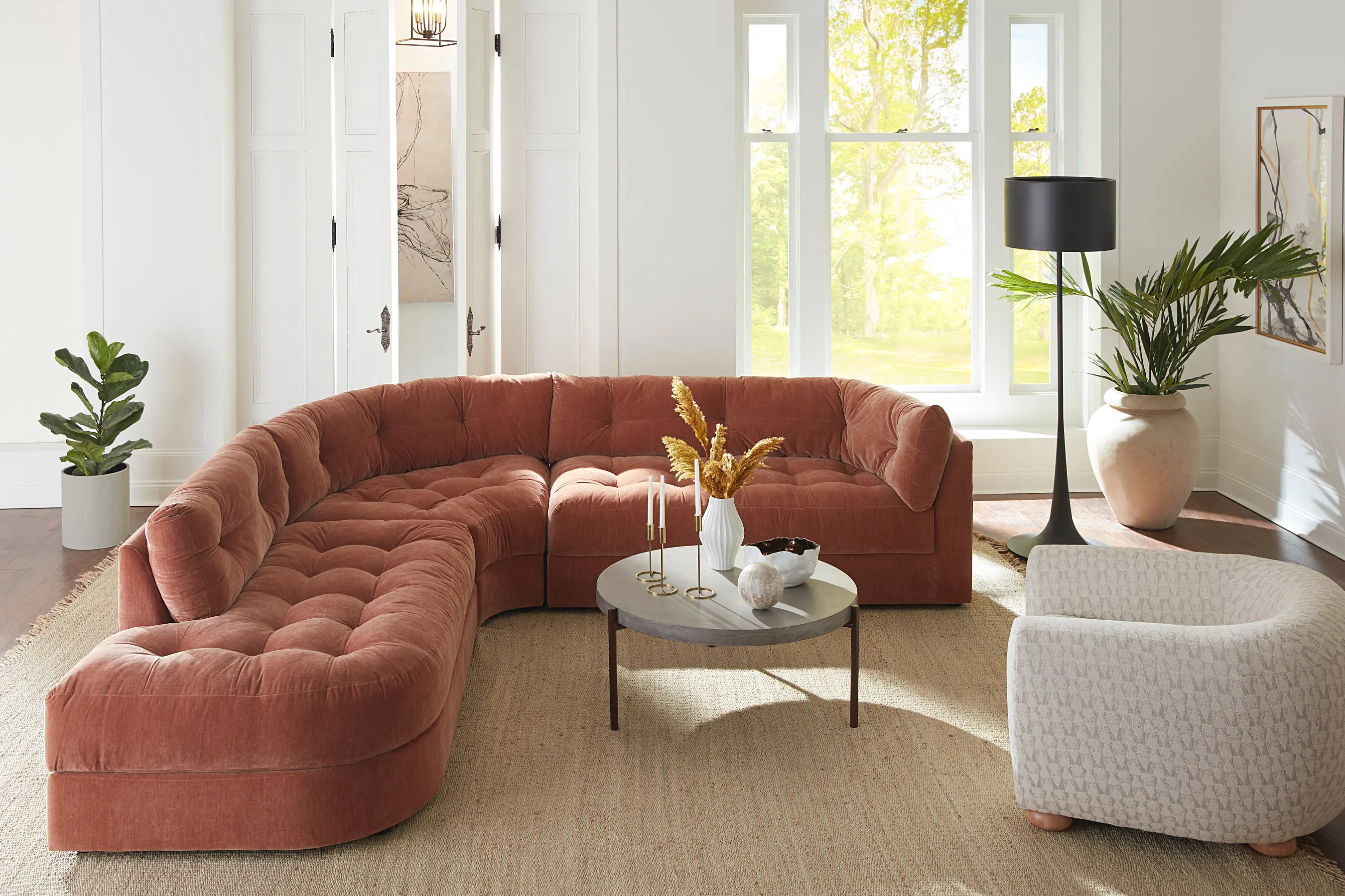 Juniper Ginger Orange 3 Piece Sectional-7